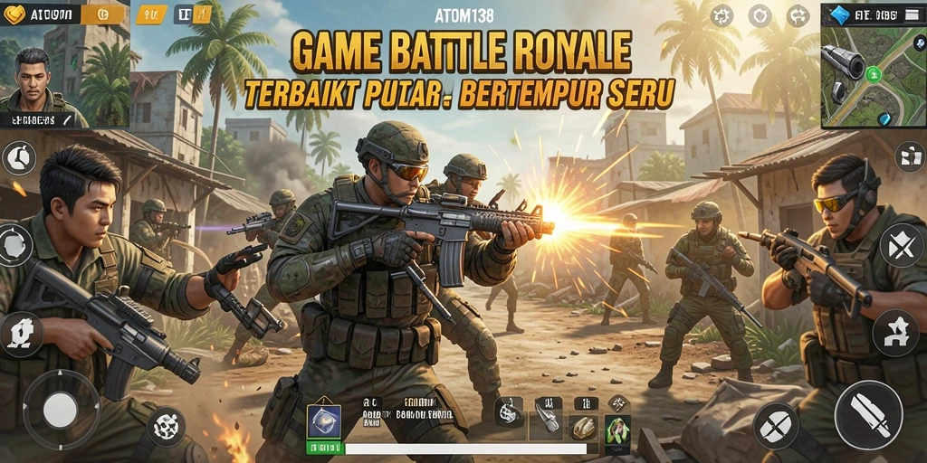 Tangkapan layar utama dari gameplay Battle Royale ATOM138.