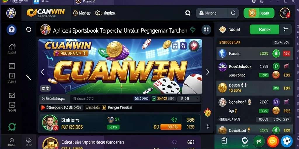 Tampilan menarik dari aplikasi sportsbook CUANWIN saat digunakan.