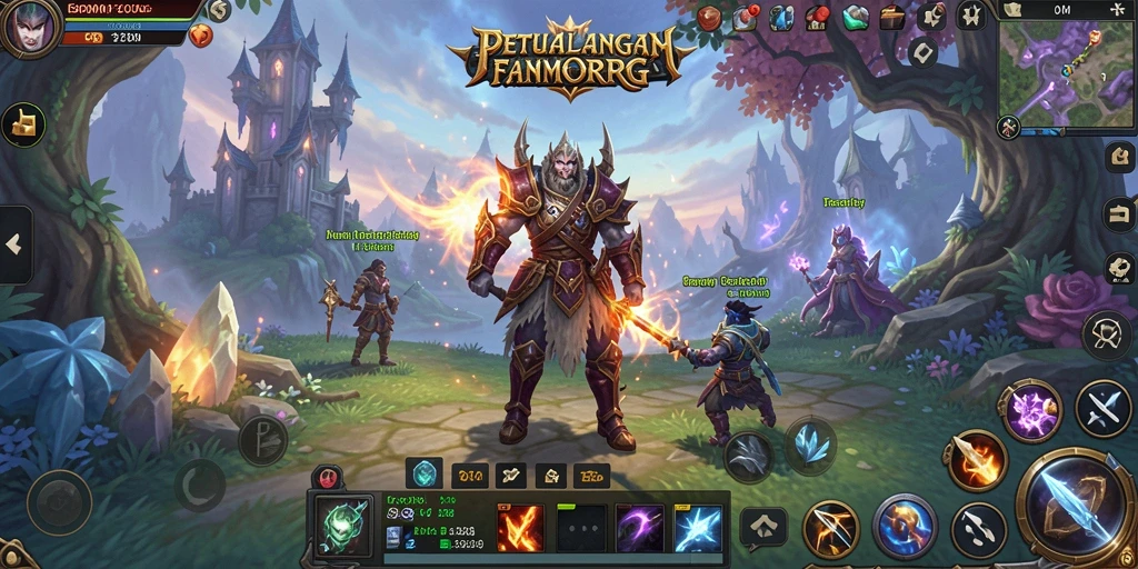 Tangkapan layar gameplay F200M menampilkan pertempuran seru di dunia MMORPG.