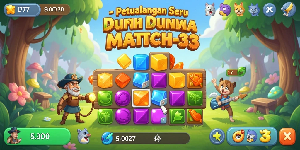 Screenshot gameplay L777 yang penuh warna dan menantang.