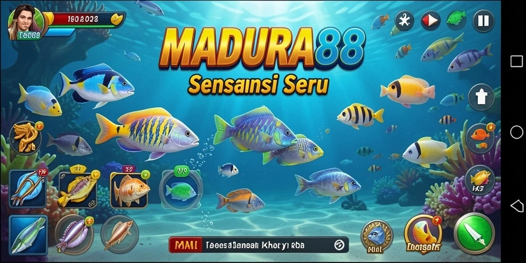 Tampilan gameplay seru dalam MADURA88 Tembak Ikan.