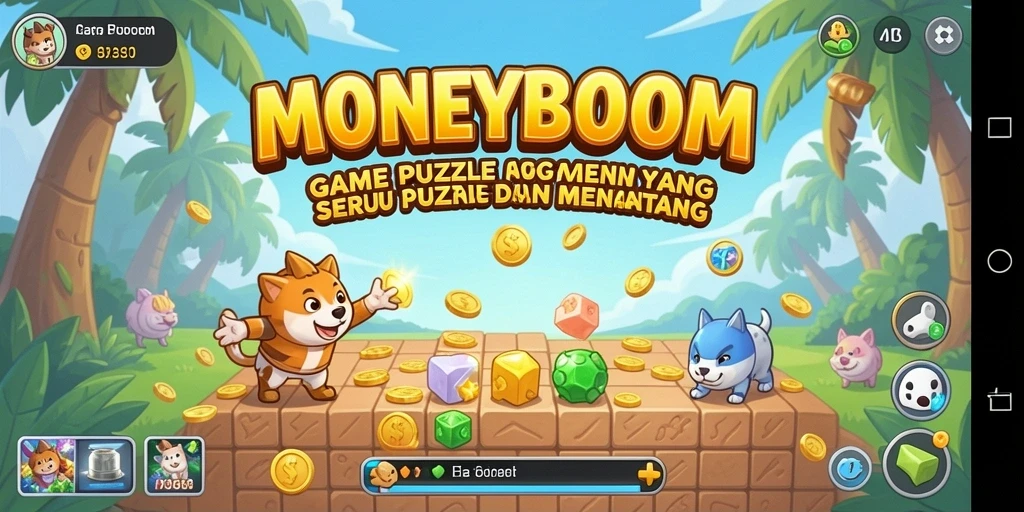 Tampilan gameplay MONEYBOOM yang menarik dan mengasyikkan.
