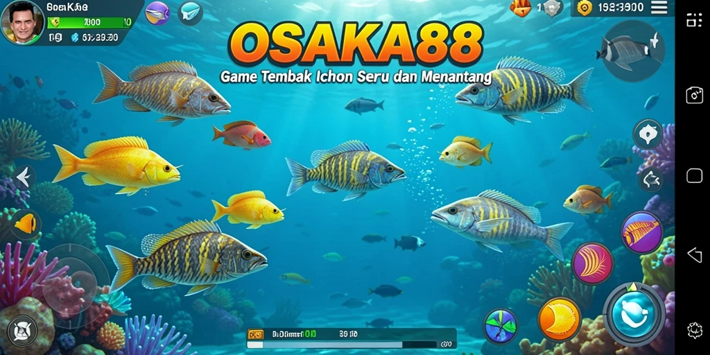 Screenshot gameplay OSAKA88 dengan aksi tembak ikan yang menarik.