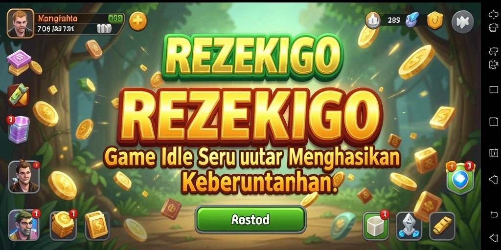 Tangkapan layar gameplay <strong>REZEKIGO</strong> menunjukkan aksi menarik dalam menghasilkan sumber daya.
